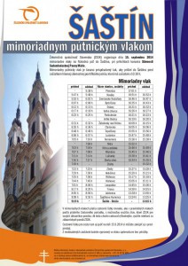 Mimoriadne pútnické vlaky na národnú púť do ŠAŠTÍNA a späť