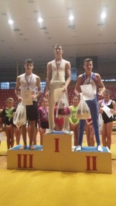 Preteky v športovej gymnastike v mestskej športovej hale