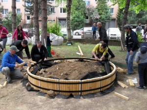 Pocitový chodník v areáli materskej školy na Ulici A. Mišúta
