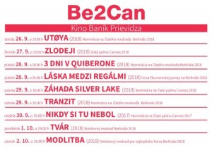Filmová udalosť jesene - Be2Can - aj v Prievidzi 