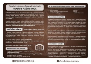 Fotografická súťaž Tradície nášho kraja 2019
