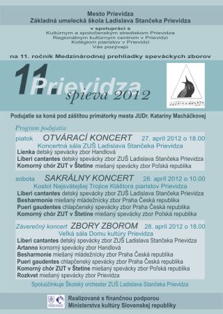 Medzinárodná prehliadka speváckych zborov Prievidza spieva 2012
