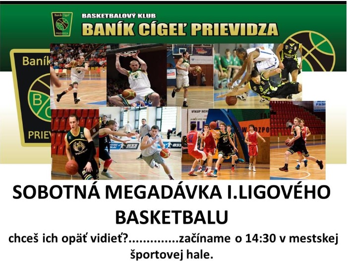 Baník Cigeľ Prievidza pozýva na basketbalovú I. ligu 