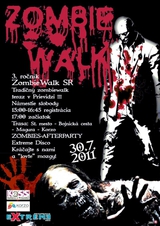 Zombie walk alebo pochod „zombíkov“ v Prievidzi