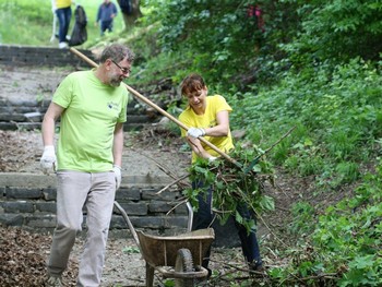 Dobrovoľníci zo spoločnosti Skanska pomáhali v parku Skotňa